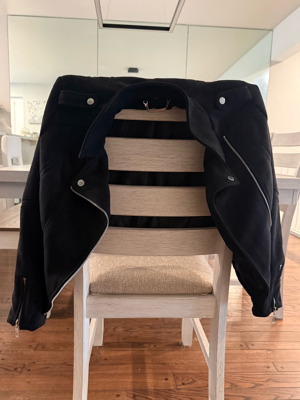 JouJou Black Suede Jacket with Silver Hardware